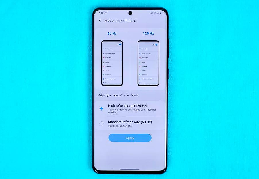 تطبيق Galaxy Max Hz لضبط معدل تحديث شاشات هواتف جالكسي (بدون روت)