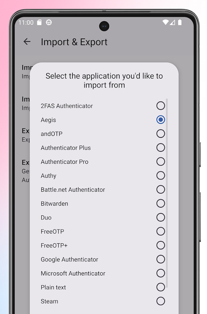تطبيق اليوم Aegis Authenticator تطبيق للتحقق بخطوتين مفتوح المصدر