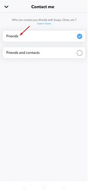 إعدادات خصوصية في سناب شات