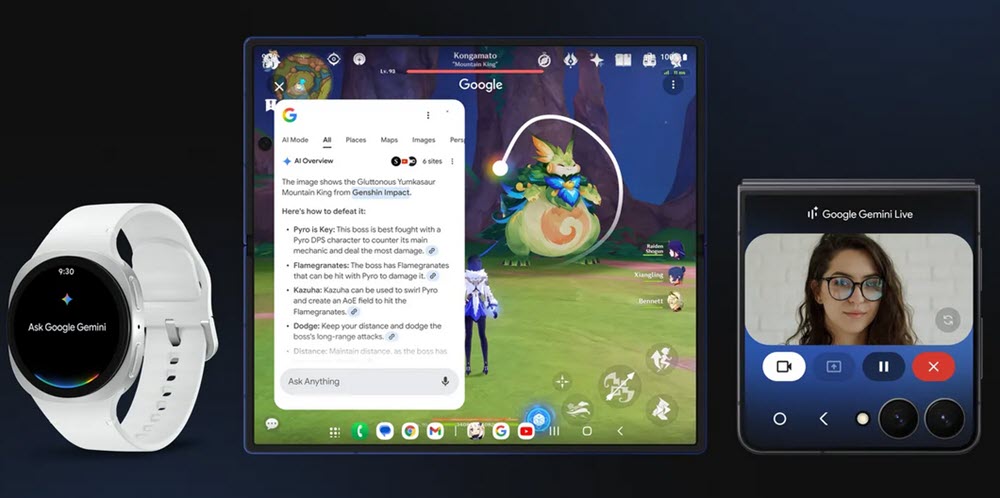 قوقل تُعلن عن 4 ميزات ذكاء الاصطناعي قوية على أجهزة سامسونج الجديدة في Galaxy Unpacked : تعرف عليها