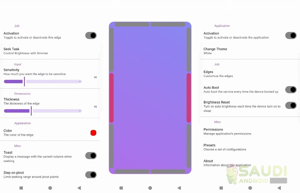 شرح تطبيق Edge Seek في أندرويد للحصول على إيماءات (سطوع/صوت) متقدمة