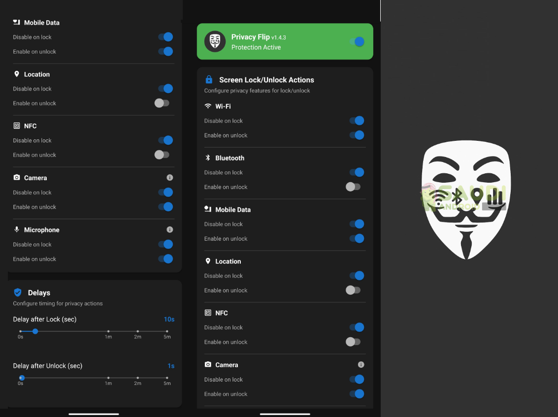 نظرة على تطبيق Privacy Flip: لتعطيل الاتصالات وحماية خصوصيتك تلقائيًا على أندرويد