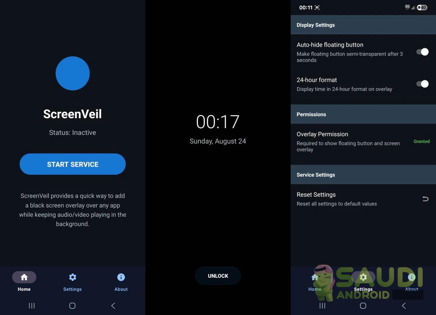 نظرة على تطبيق ScreenVeil : تشغيل الفيديو مع إطفاء الشاشة وإبقاء الصوت من أي تطبيق على اندرويد