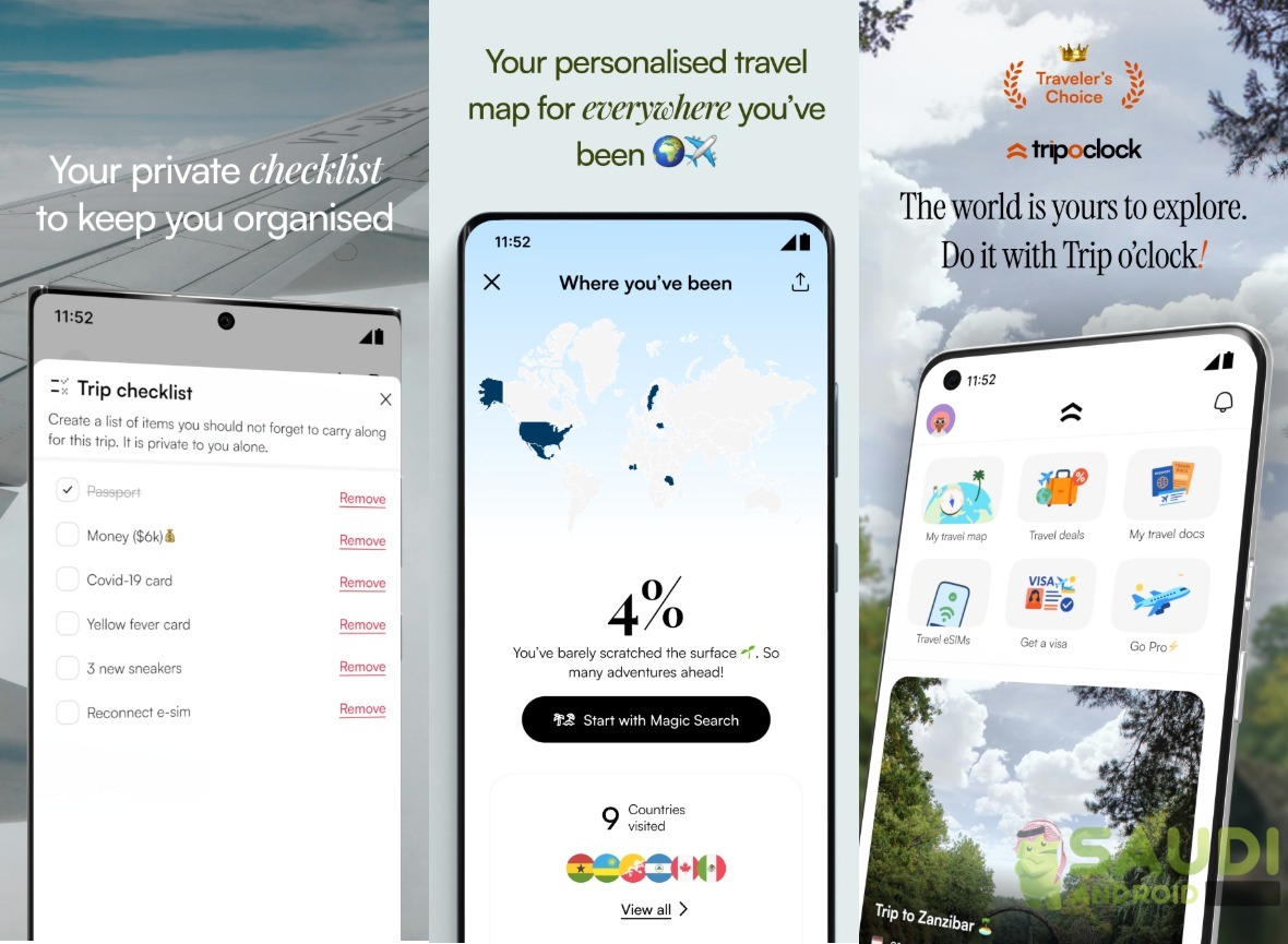 نظرة على تطبيق Trip o’clock: التخطيط الذكي للسفر في تطبيق أندرويد واحد