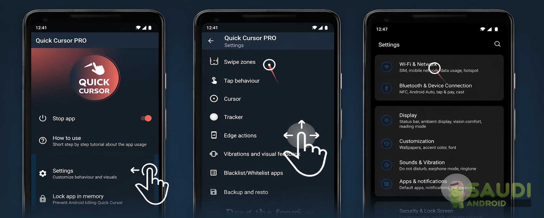 نظرة على تطبيق Quick Cursor | استخدم هاتف أندرويد بإصبع واحد