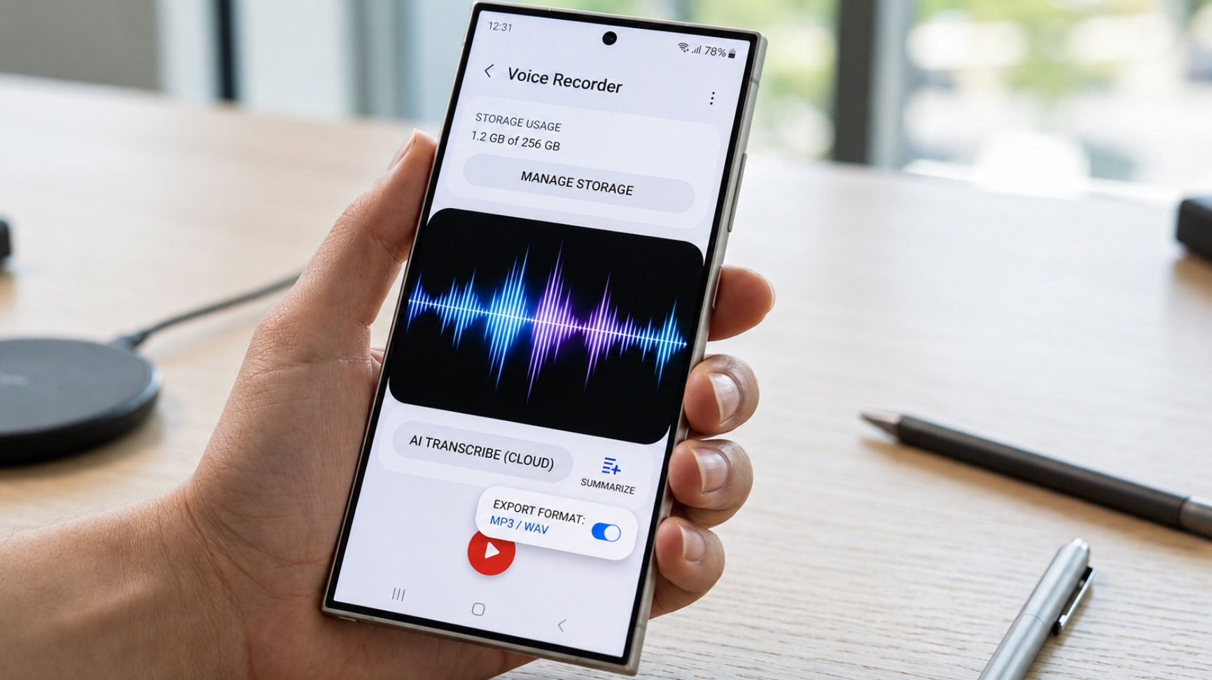 واجهة One UI 9 تنقل تطبيق مسجل الصوت إلى مستوى جديد بميزات ذكاء اصطناعي غير مسبوقة!