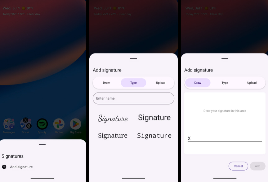 تطبيق Signatures