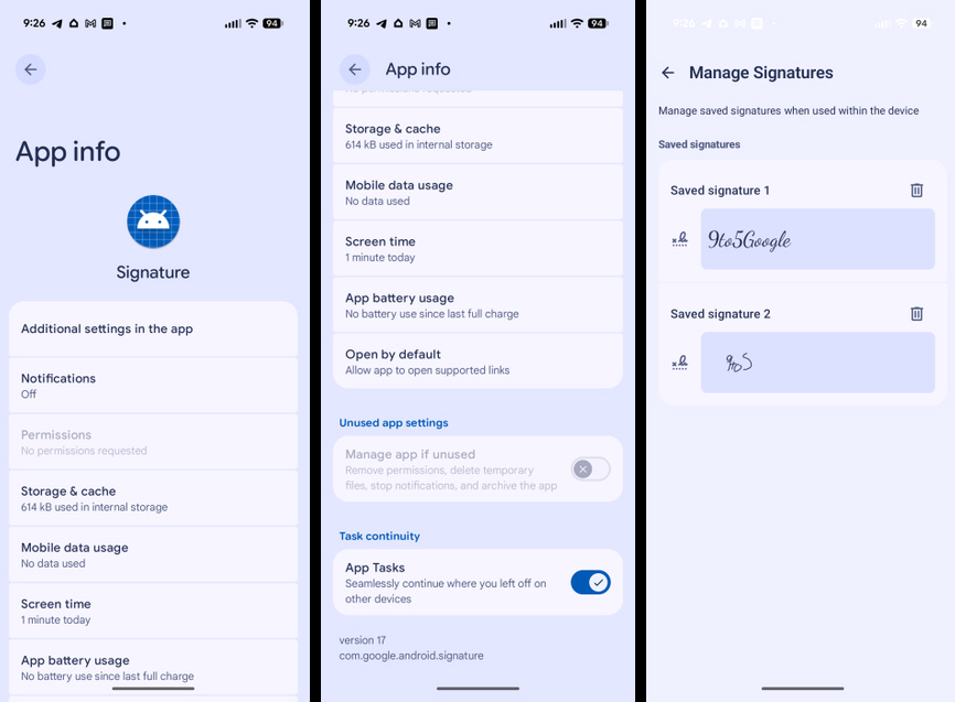 تطبيق Signatures