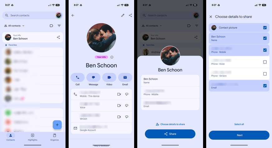 تطبيق جهات اتصال قوقل